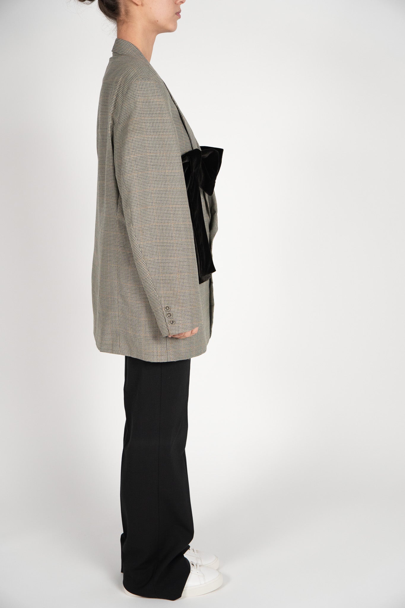 Sacou Lână Bej cu funde