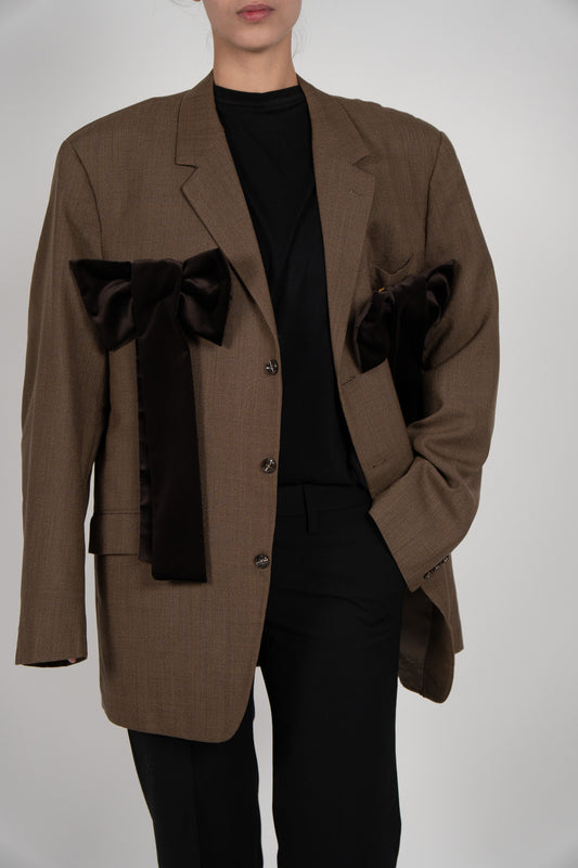 Sacou Maro Texturat cu Luciu Discret